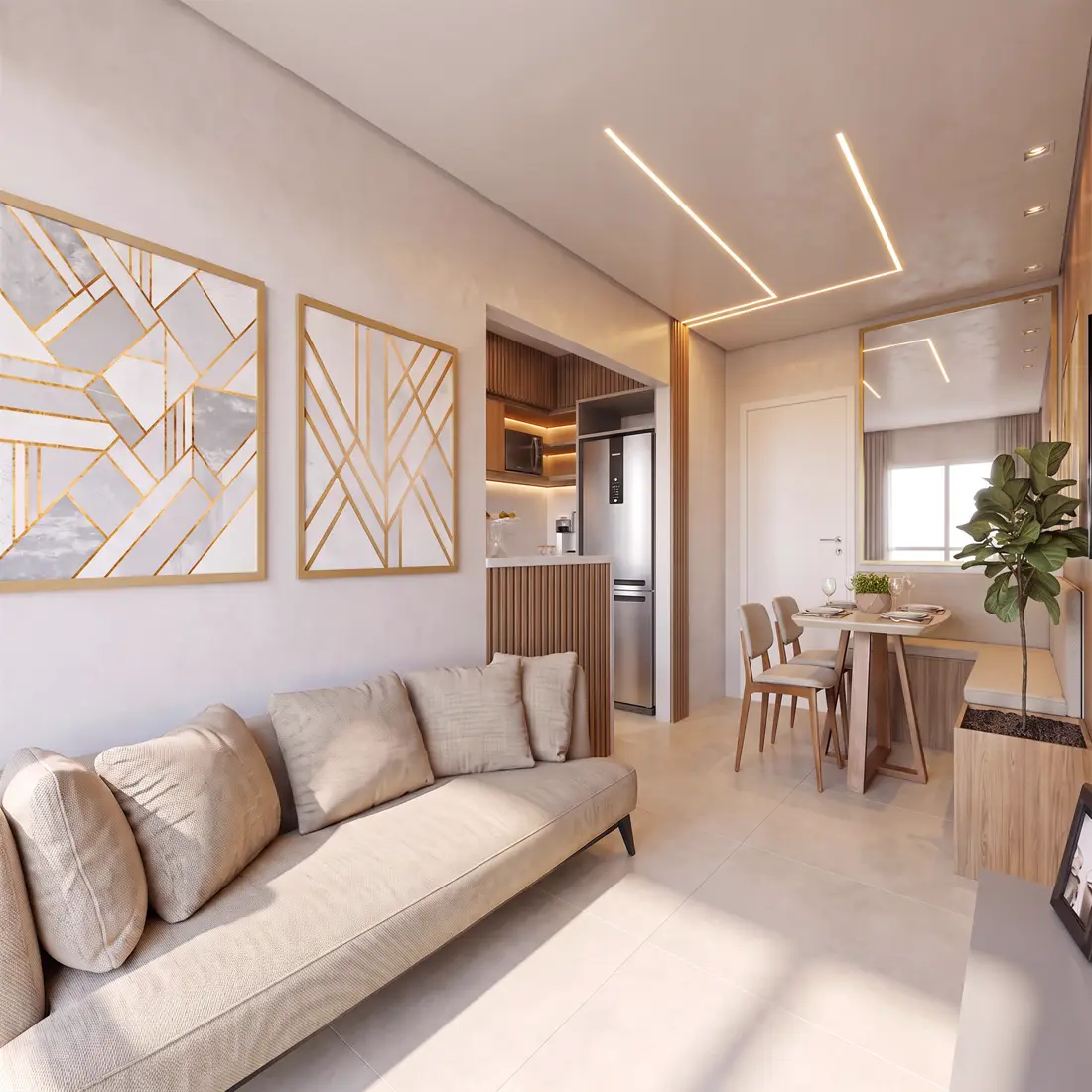 Render dirigido com IA — Apartamento Ana Elisa